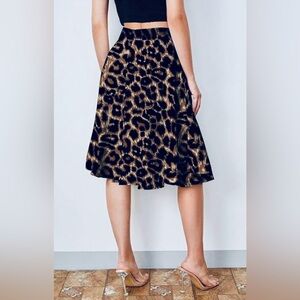 Badgley Mischka Animal Print A-Line Skirt